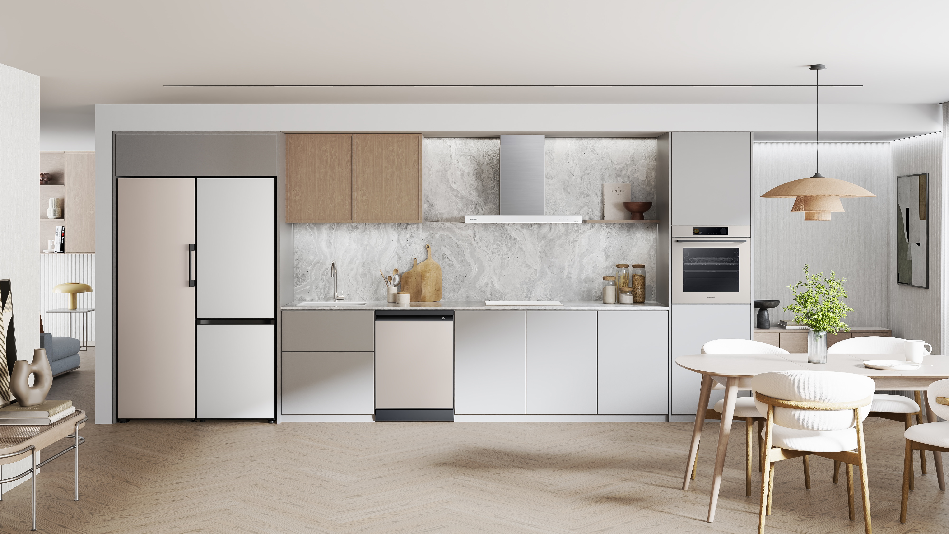 Design a culinary haven with Samsung Bespoke kitchen appliances.