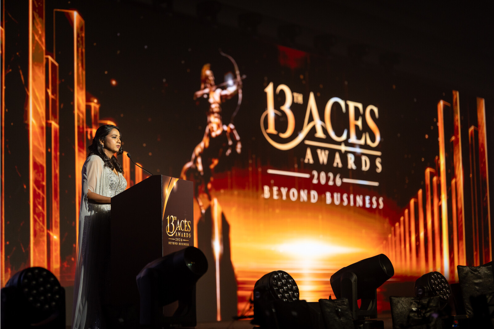 Dr Shanggari Balakrishnan, MORS Group CEO and ACES Awards President, speaks at ACES Awards 2026, which recognised Philippine leaders and organisations for achievements in leadership, corporate excellence and sustainability.