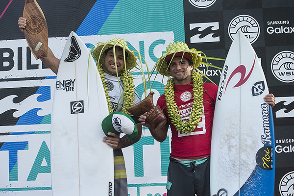 Taumata Puhetini (PYF) and Bruno Santos (BRA) take out the Air Tahiti Nui Billabong Pro Trials to each earn a place in the main event.